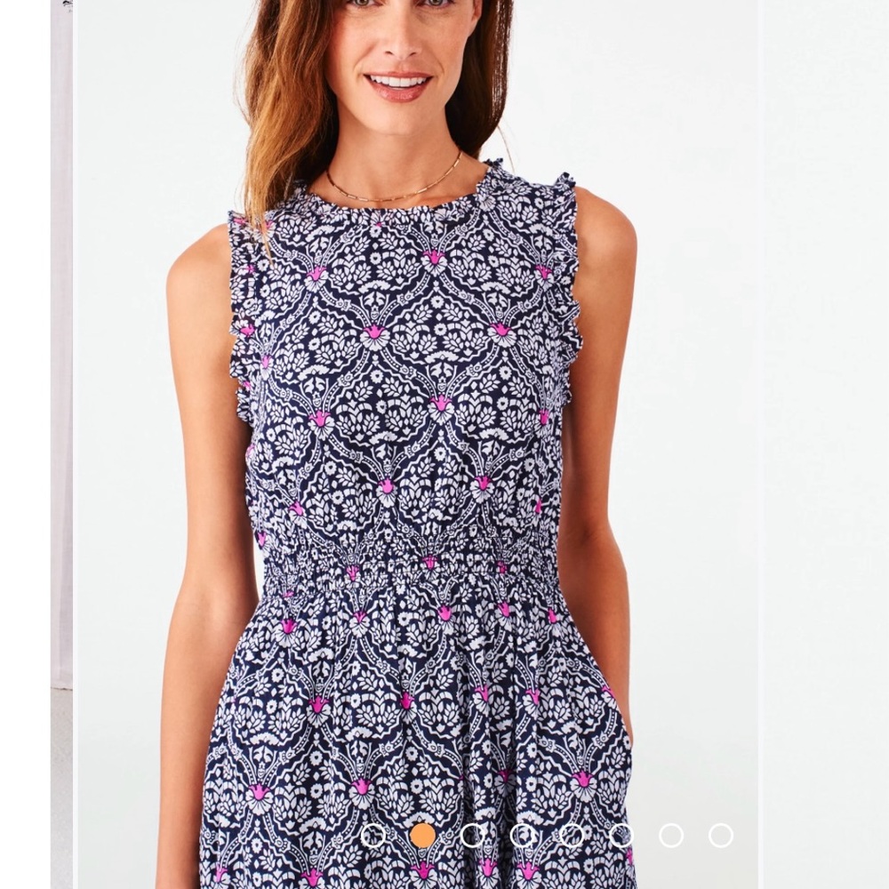 Roberta Roller Rabbit Blue and Pink Sleeveless Sundress